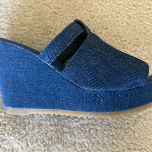 Denim Wedge Sandals